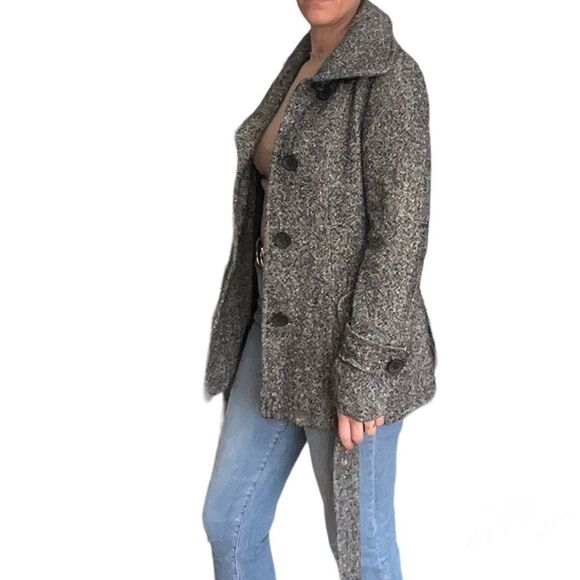 ESPRIT Outerwear Coat Wool Tweed Pattern Gary - Picture 8 of 8